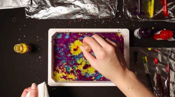 Get messy and creative while learning a new style of painting—marbling.