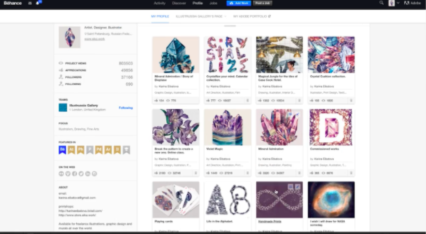 Freelance designers and artists sell their products online to reach audiences around the world.