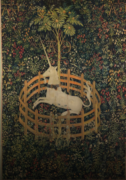This is one of seven original unicorn tapestries.