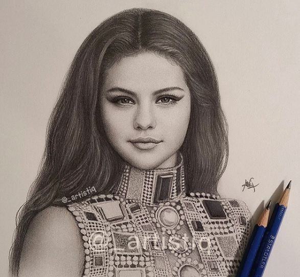 Image via  Instagram   Selena Gomez by Artistiq.