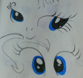 Ojos de caricatura coloreados por la estudiante de Skillshare Christine Pinnock-Garcia.