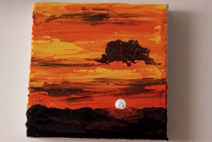 This sunset took only 10 minutes to paint!