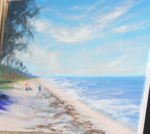 Beach scenes make for painting fun!
