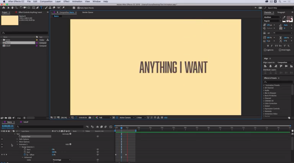 Text animation