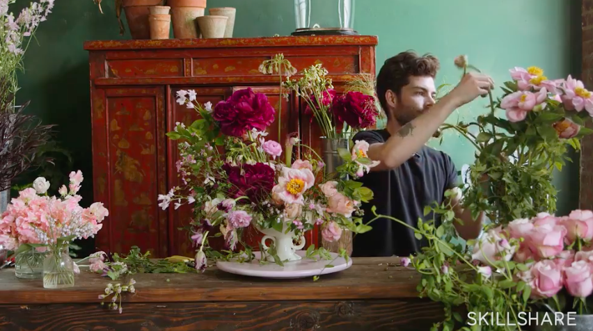 Find inspiration by creating a floral arrangement to brighten your space.