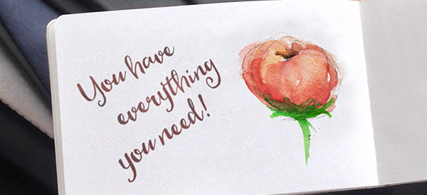 lettering and watercolor