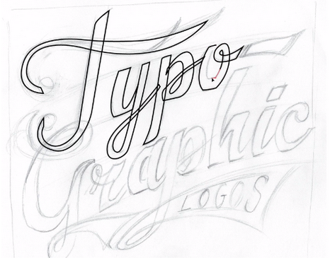A partially traced design.