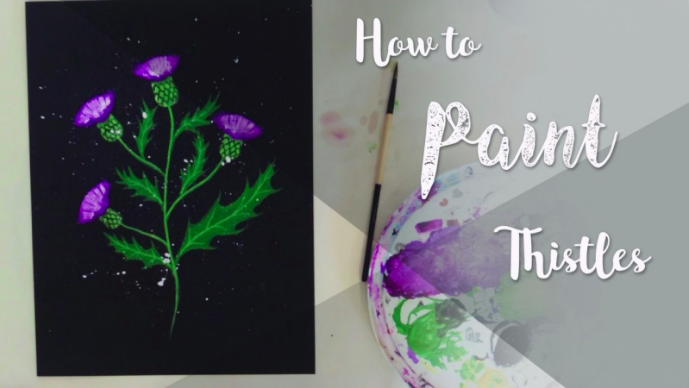 Paint beautiful acrylic thistle flowers with Anna .
