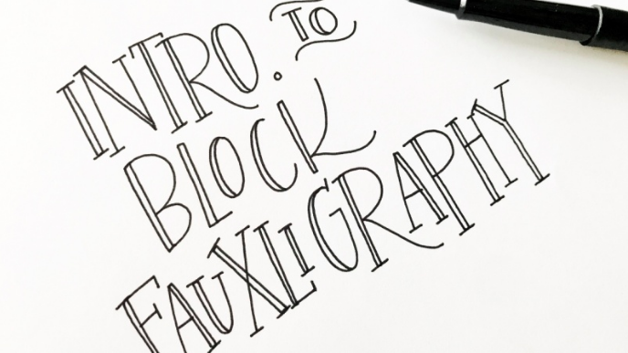 Imitate traditional calligraphy using a regular pencil or pen with  Veronica .