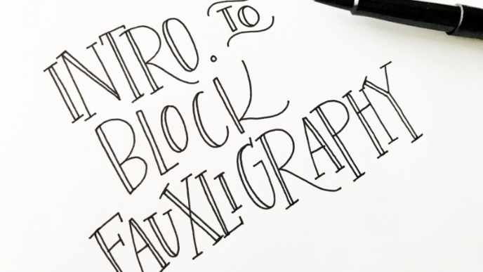 Imitate traditional calligraphy using a regular pencil or pen with Veronica .