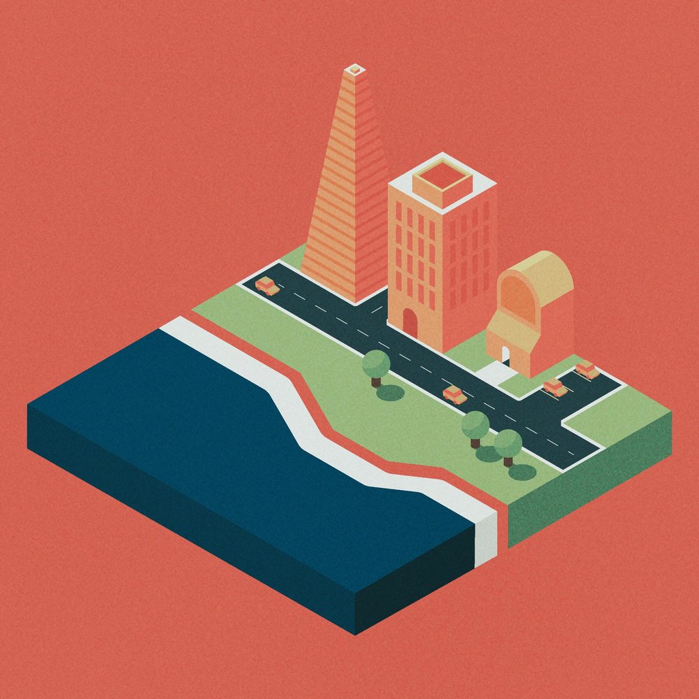 Image by Skillshare student Adriana P., for a class on Isometric Illustration with DKNG Studios.
