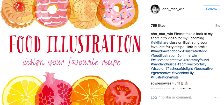 Teela Cunningham uses her Instagram account to market her Skillshare classes