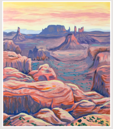 Enjoy the warm desert tones as you paint your vista.