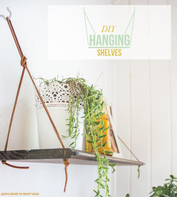 DIY hanging shelves