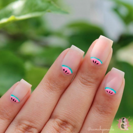 Image via  Instagram    Watermelon-inspired nails are yummy enough to eat. 