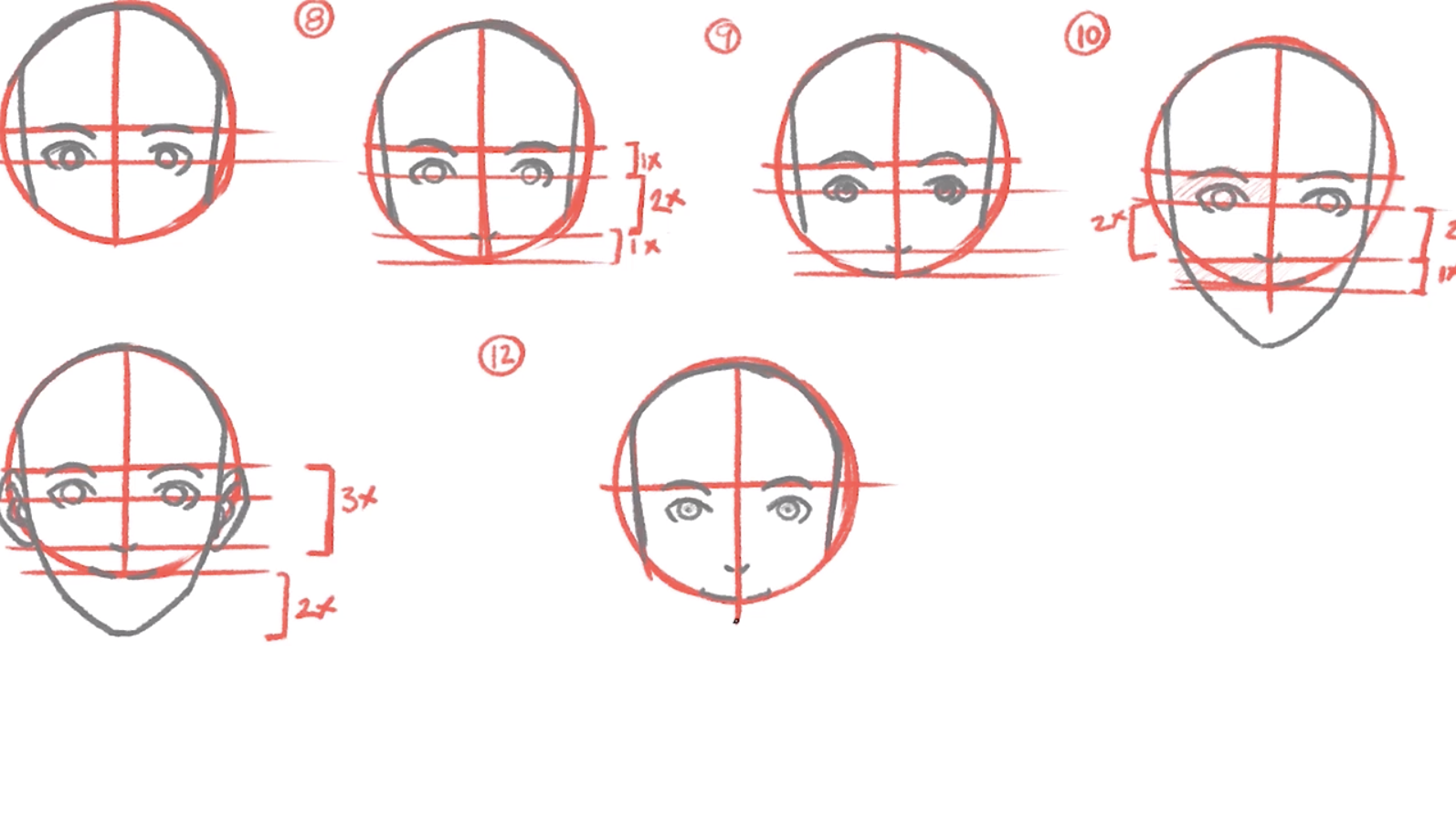 Como Desenhar Rosto de Anime Masculino De Frente Passo a Passo