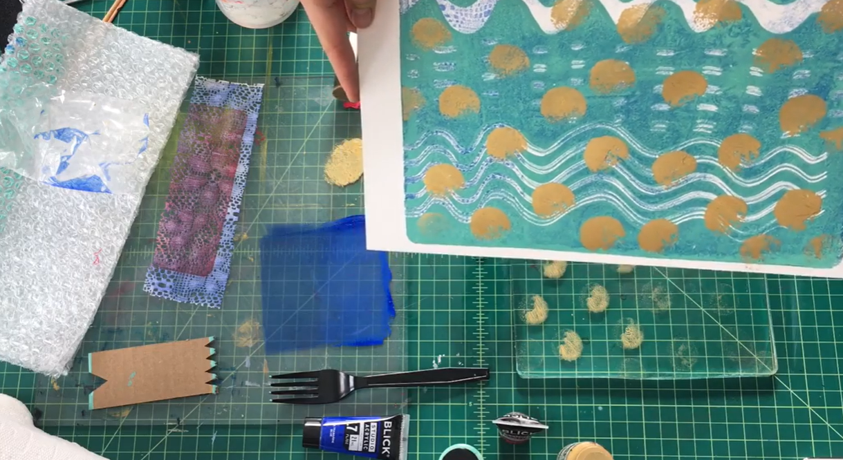 Intro to Gel Plate Printing and Abstract Collage with Artist