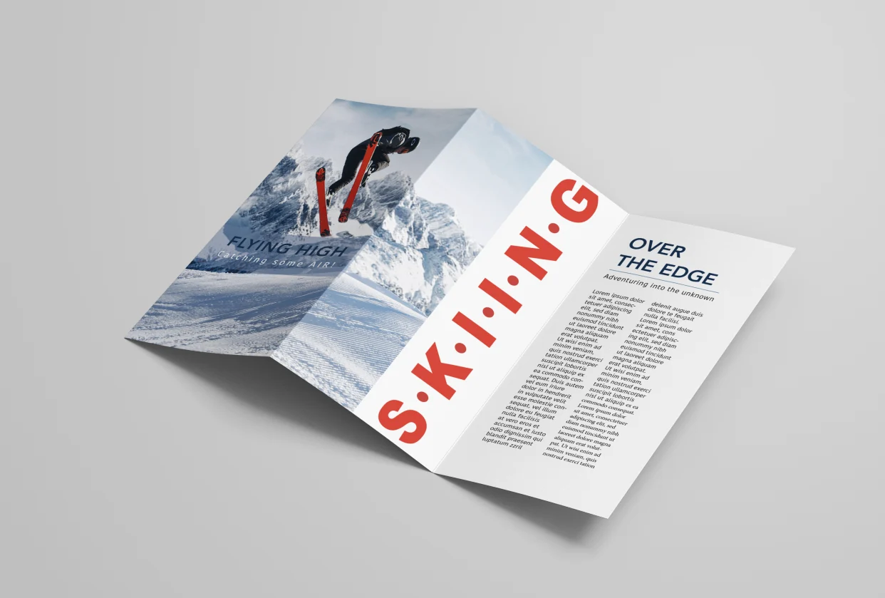 skiing brochure