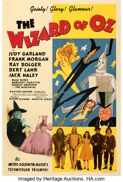 Vintage Film Poster Wizard of Oz Reproduction 