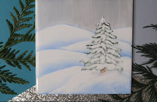 painted tile-snowy scene