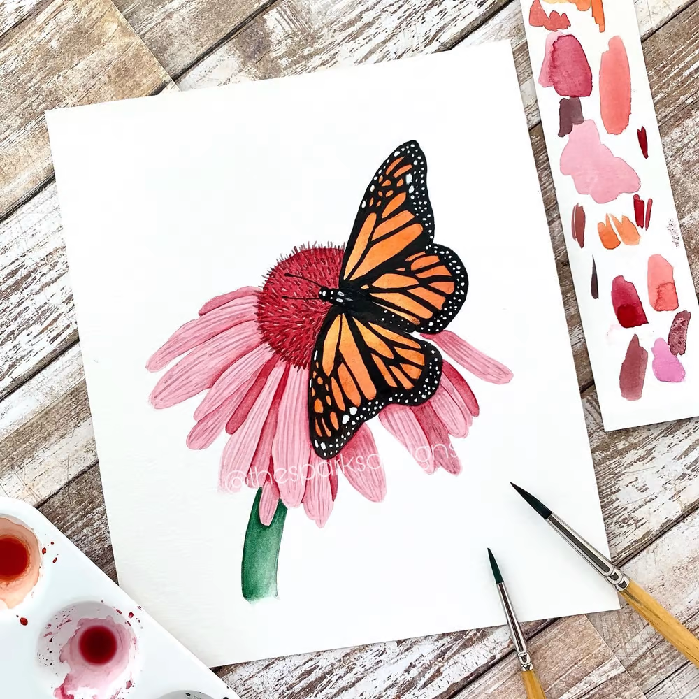 Foam Brush Painted Butterflies - Make and Takes