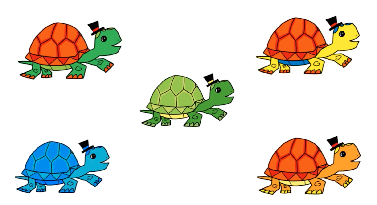turtles with top hats