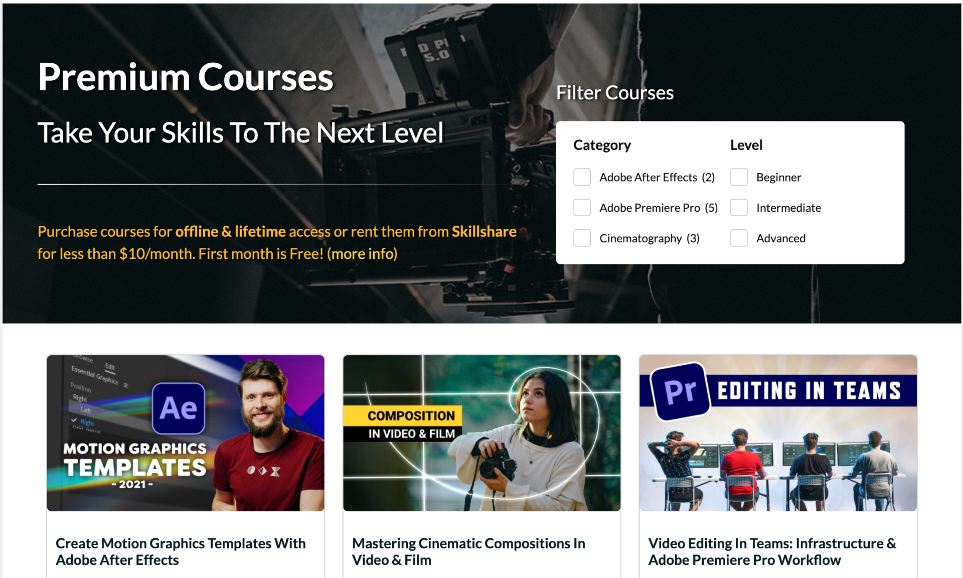 Screengrab of Top Teacher Jordy Vandeput’s website, where he talks about the current teacher referral offer of a free 1-month trial. Image source: Cinecom