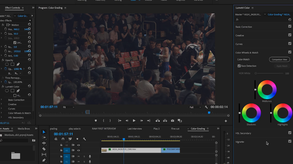 color grading in premiere pro