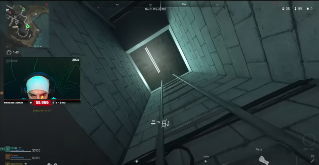 YouTuber NickMercs live streaming while playing Call of Duty: Modern Warfare II.