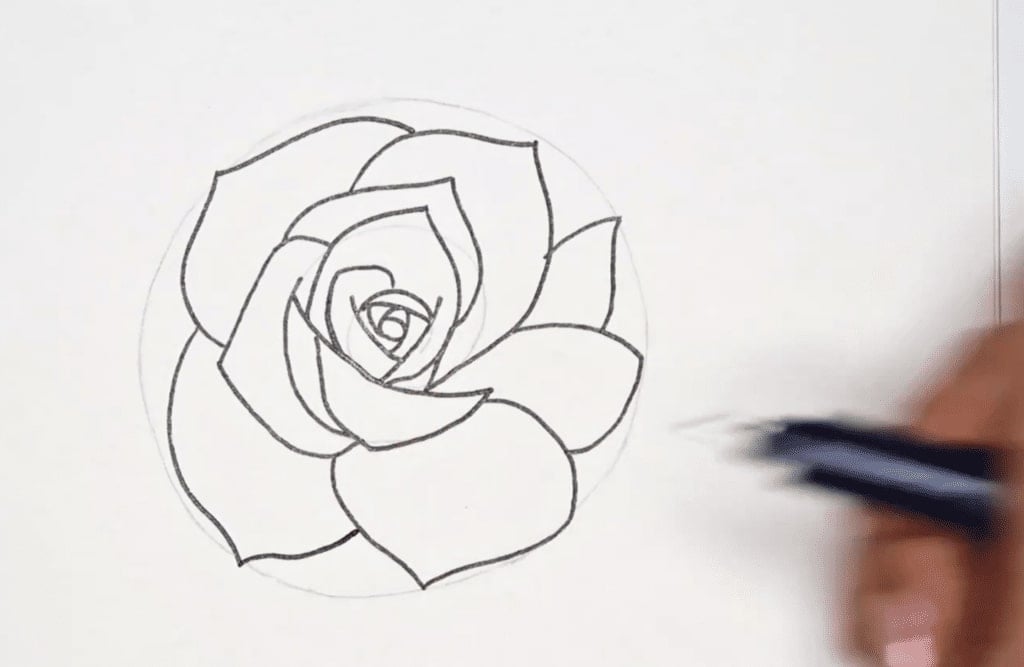 How to draw a rose. | Easy flower drawings, Roses drawing, Rose sketch-saigonsouth.com.vn