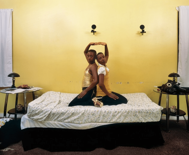 two people on a bed
