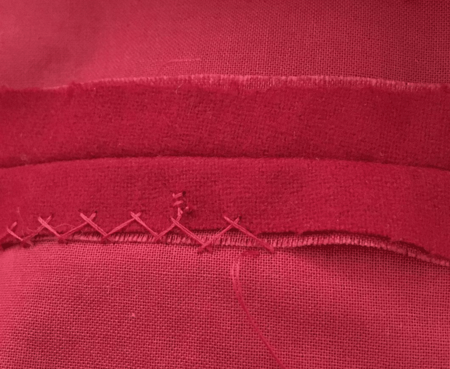 red stitches