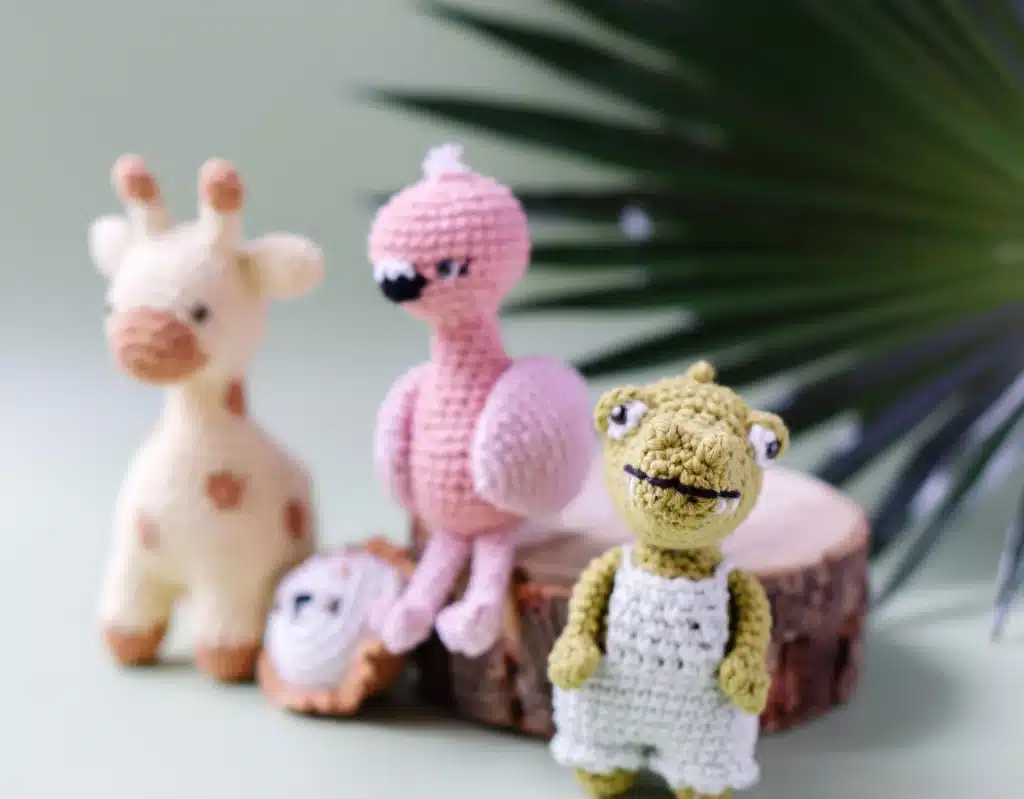 Collection of 4 amigurumi crochet animals
