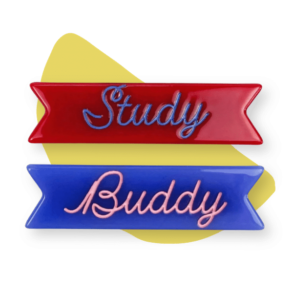 red and blue hair clips